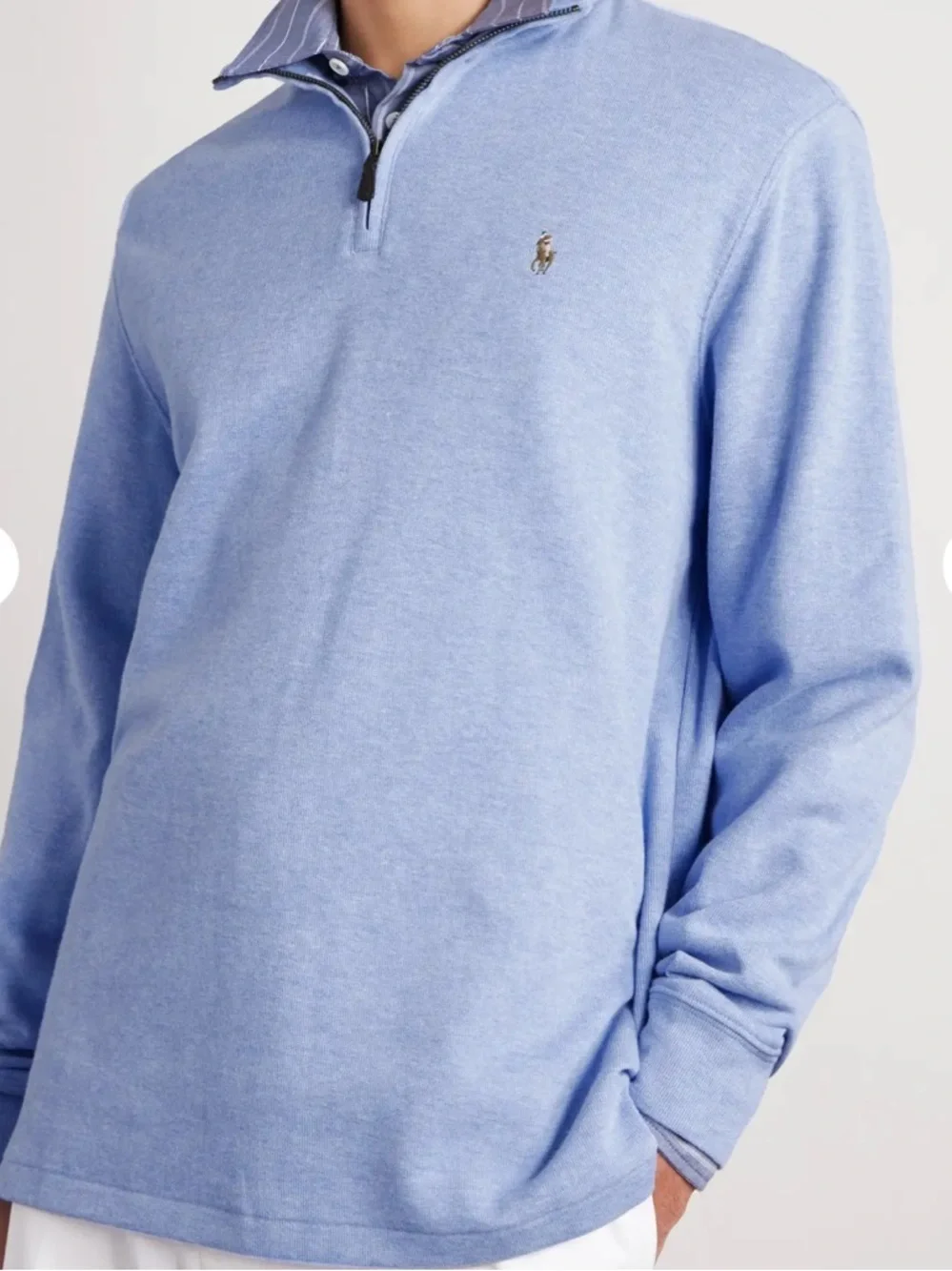Polo Ralph Lauren Logo-Embroidered Cotton Half-Zip Sweater Mens XL Coastal
